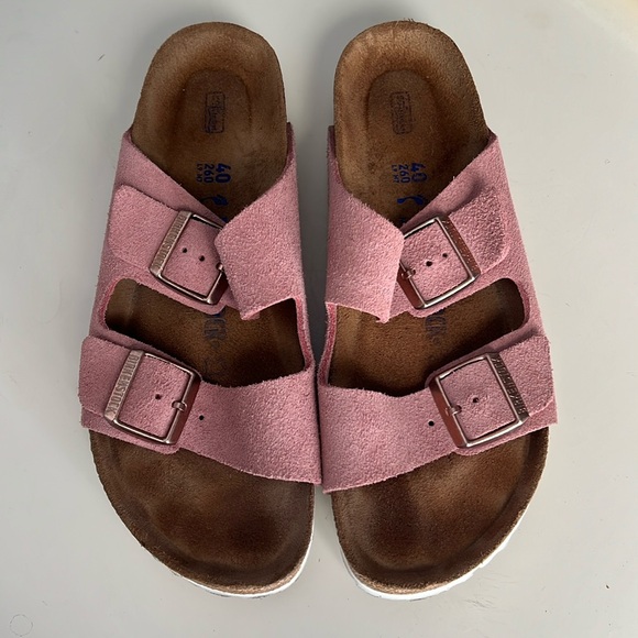 Birkenstock Arizona Sandals - Dusty Pink Suede with Rose Gold Buckles - Size: 40 - Picture 4 of 12